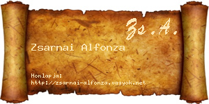 Zsarnai Alfonza névjegykártya